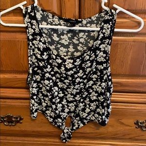 Floral, crop, tank